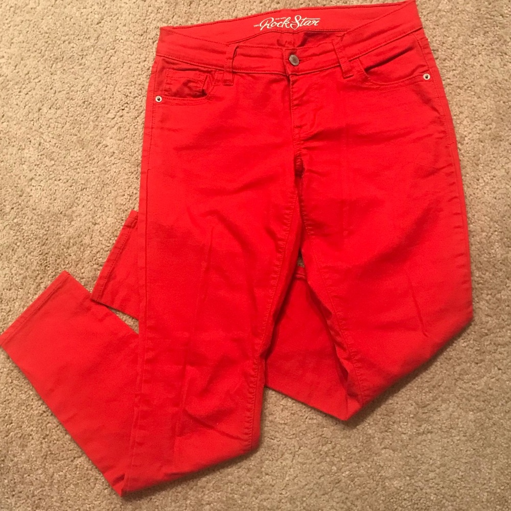 Old Navy Rockstar Jeans, size 6 and red